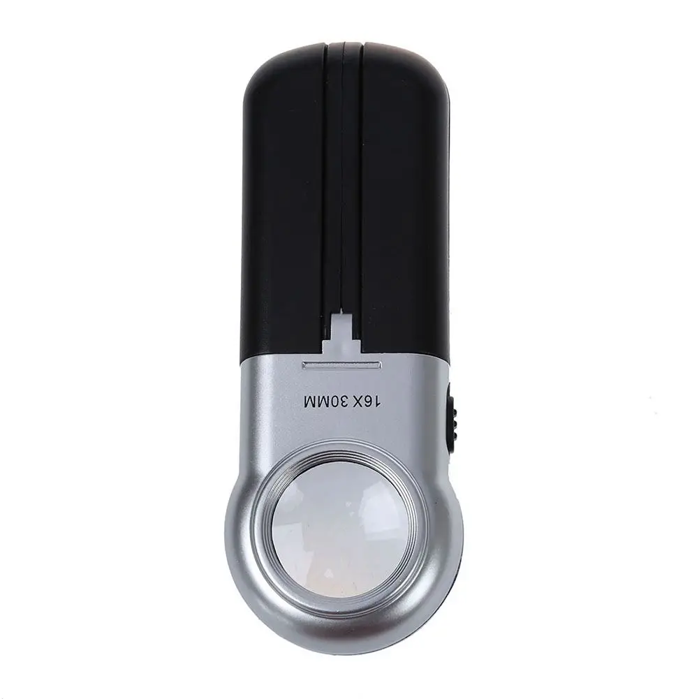 Складная лупа для чтения помощь с светильник 16X 30 мм Ручная стойка лупой |