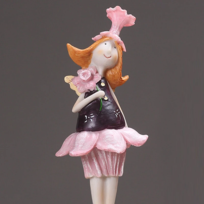 Модные полимерные статуэтки феи с цветами изысканное мастерство ретро фигурка