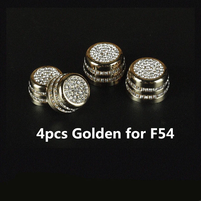 Golden for F54 4 шт. металлический автомобильный освежитель воздуха на выходе регулировочная ручка крышка с кристаллами для Mini Cooper R55 R56 R60 R61 F54 F55 F56 интерьер стиль - Название цвета: Golden for F54
