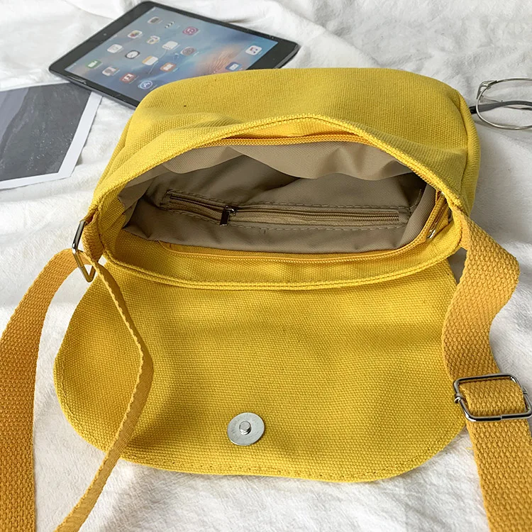 Модные женские Мультяшные милые холщовые сумки на молнии с застежкой плечо