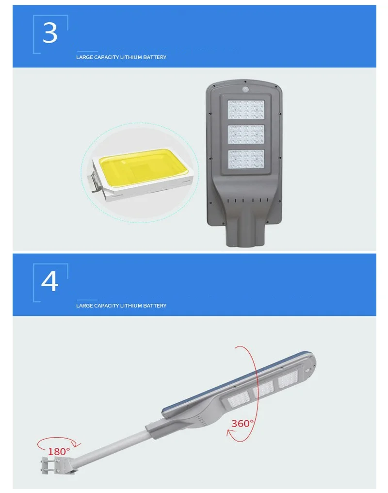 Waterproof Solar Light 20w 40w 60w LED solar street light Outdoor IP65 PIR sensor Smart changes led 50mm interface | Освещение