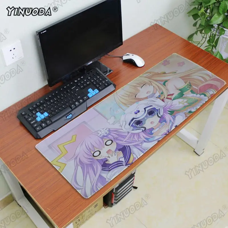 Yinuoda Нескользящие PC Hyperdimension Neptunia для ноутбука, игровые мыши, коврик для мыши, хорошее качество, запирающий край, большой игровой коврик для мышки с аниме