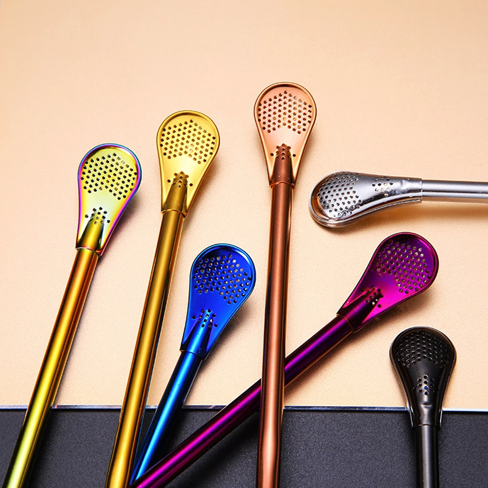 

1pc Drinking Straw Stainless Steel Yerba Mate Straw Gourd Bombilla Filter Spoons Reusable Metal Pro Tea Tools Bar Accessories