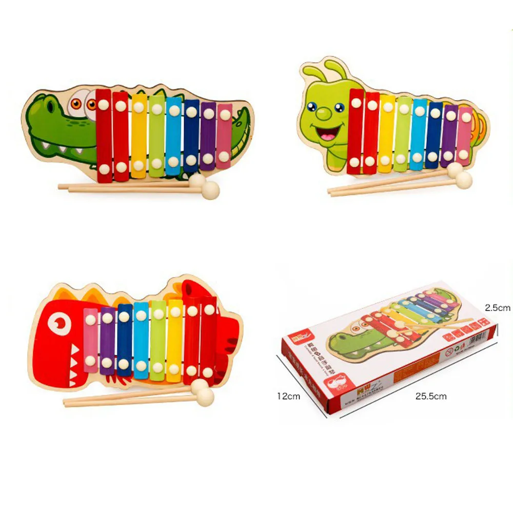 Instrumento musicales infantiles детские музыкальные игрушки деревянные ксилофон 8 тонное