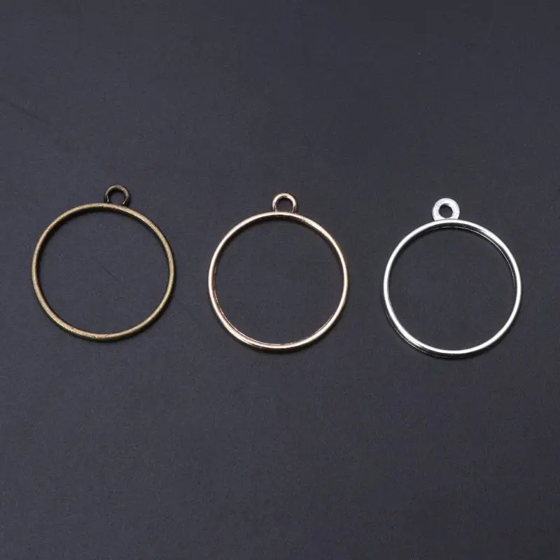 10 шт. круглый кулон пресс цветок Сделай Сам УФ Смола пустая рамка для