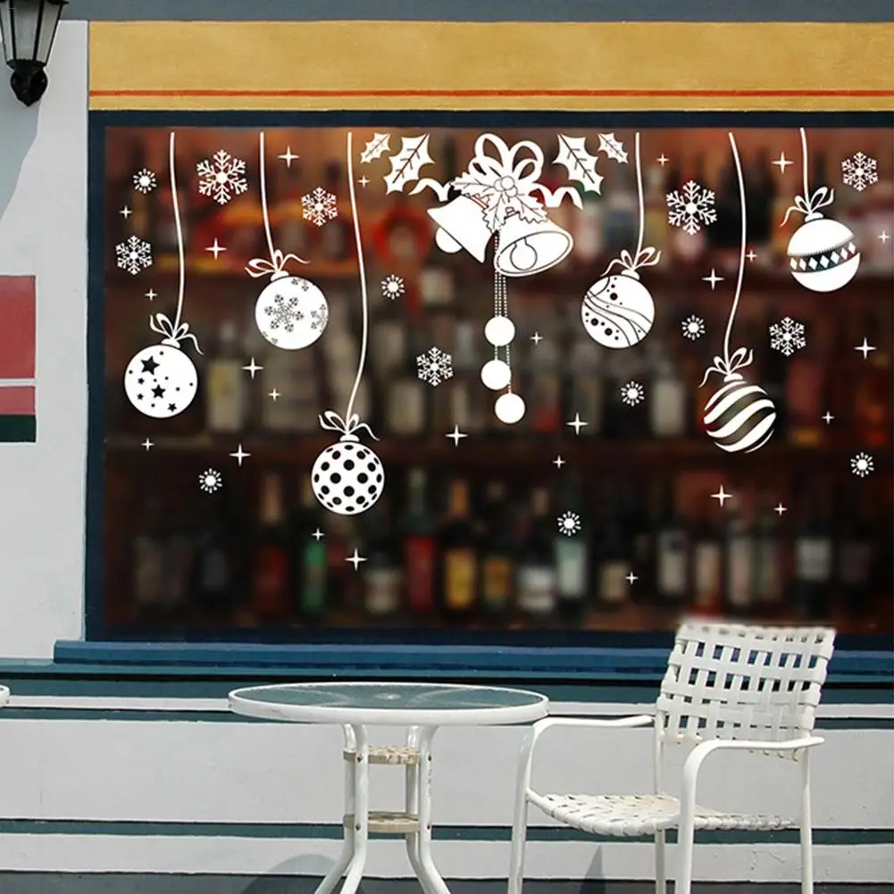 CC Рождественская декоративная переводная картинка Окно Стекло ПВХ стикер на