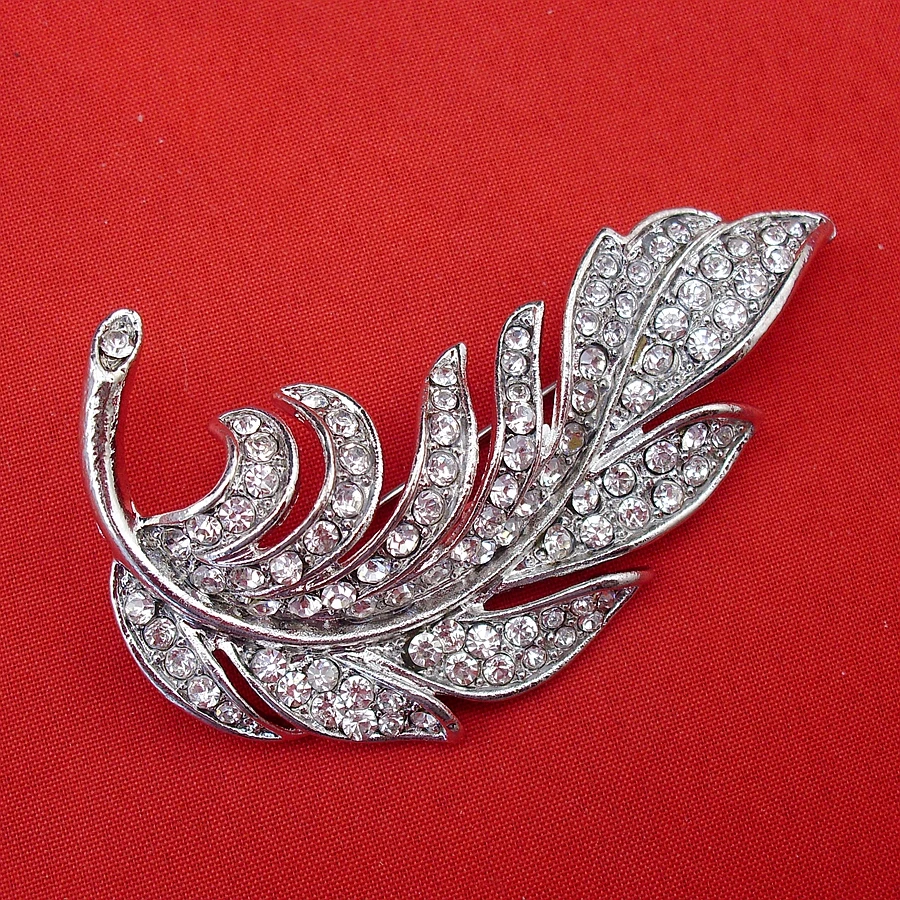 Модные элегантные большие кристаллы стразы перо Свадебный костюм изящная