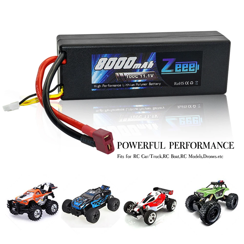 Zeee провод с силикатной гелевой Батарея 11,1 V 8000mAh 3S RC Батарея Lipo 100C с деканов штекер для автомобиля RC грузовик радиоуправляемая автомодель трагги FPV Самолет катер багги