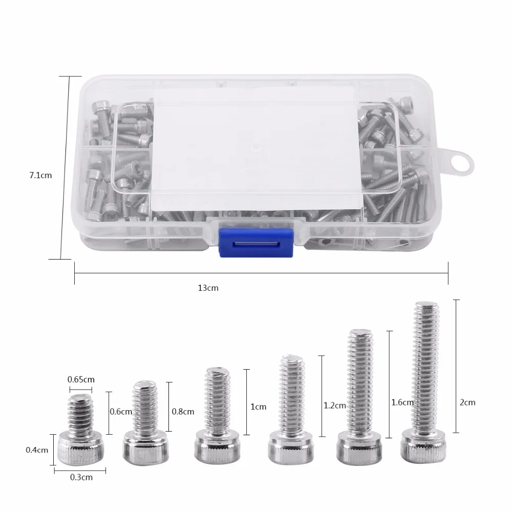 120 шт./компл. 304 нержавеющая сталь Шестигранная крышка винт M4 6/8/10/12/16/20 Винты