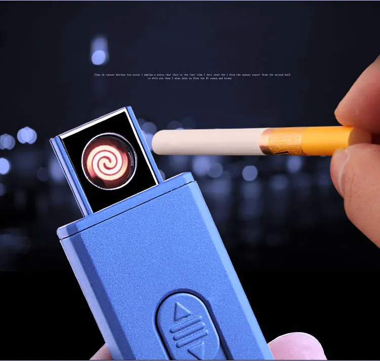205 креативная пластиковая Длинная тонкая USB перезаряжаемая зажигалка с кнопкой