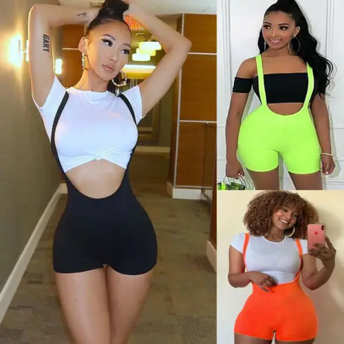 Женский эластичный комбинезон без рукавов с завязками клубный Облегающий для