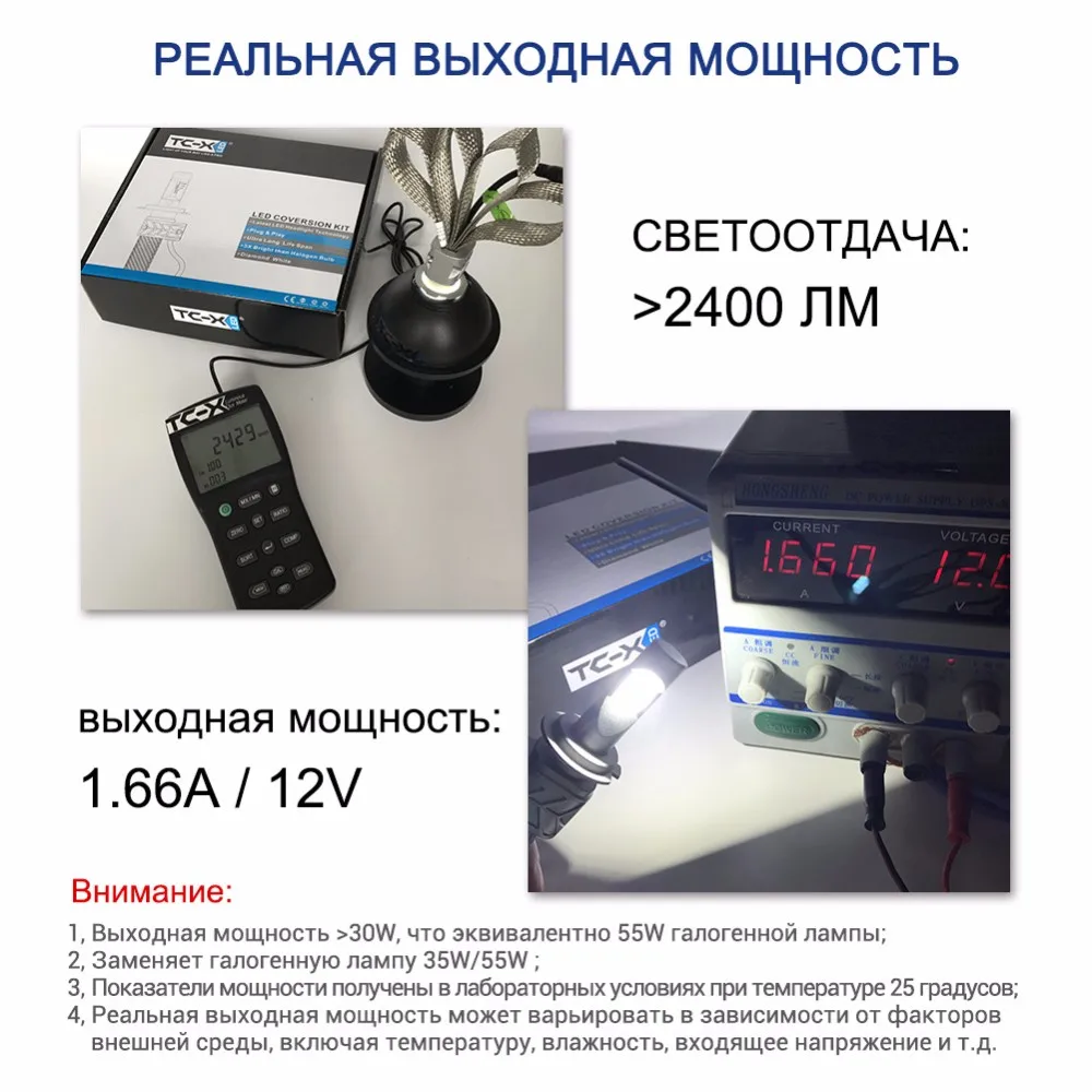 TC-X 9005 HB3 СВЕТОДИОДНЫЕ Фары Conversion Kit Замена Лампы 8000LM Ближнего света Дальнего света Противотуманные фары Замена Фары