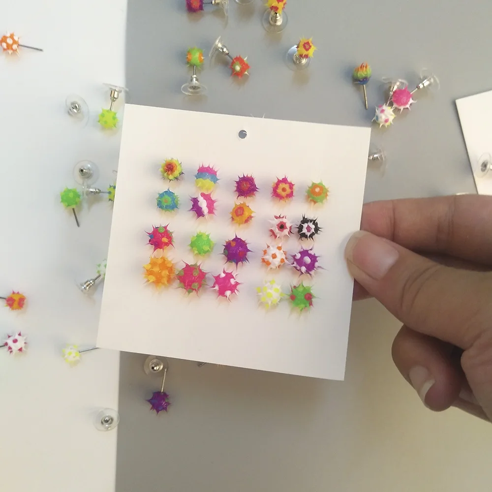 32 узора в японском и корейском стиле цветные силиконовые серьги гвоздики для