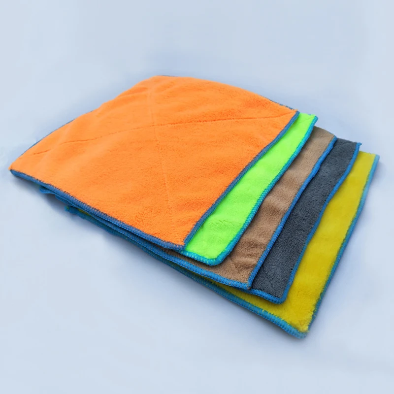 

East 5 Pcs 25x25CM Double-sided Thick Coral Velvet Multi-functional Cleaning Cloths Super Soft Washing Towels Home Car Cleaning