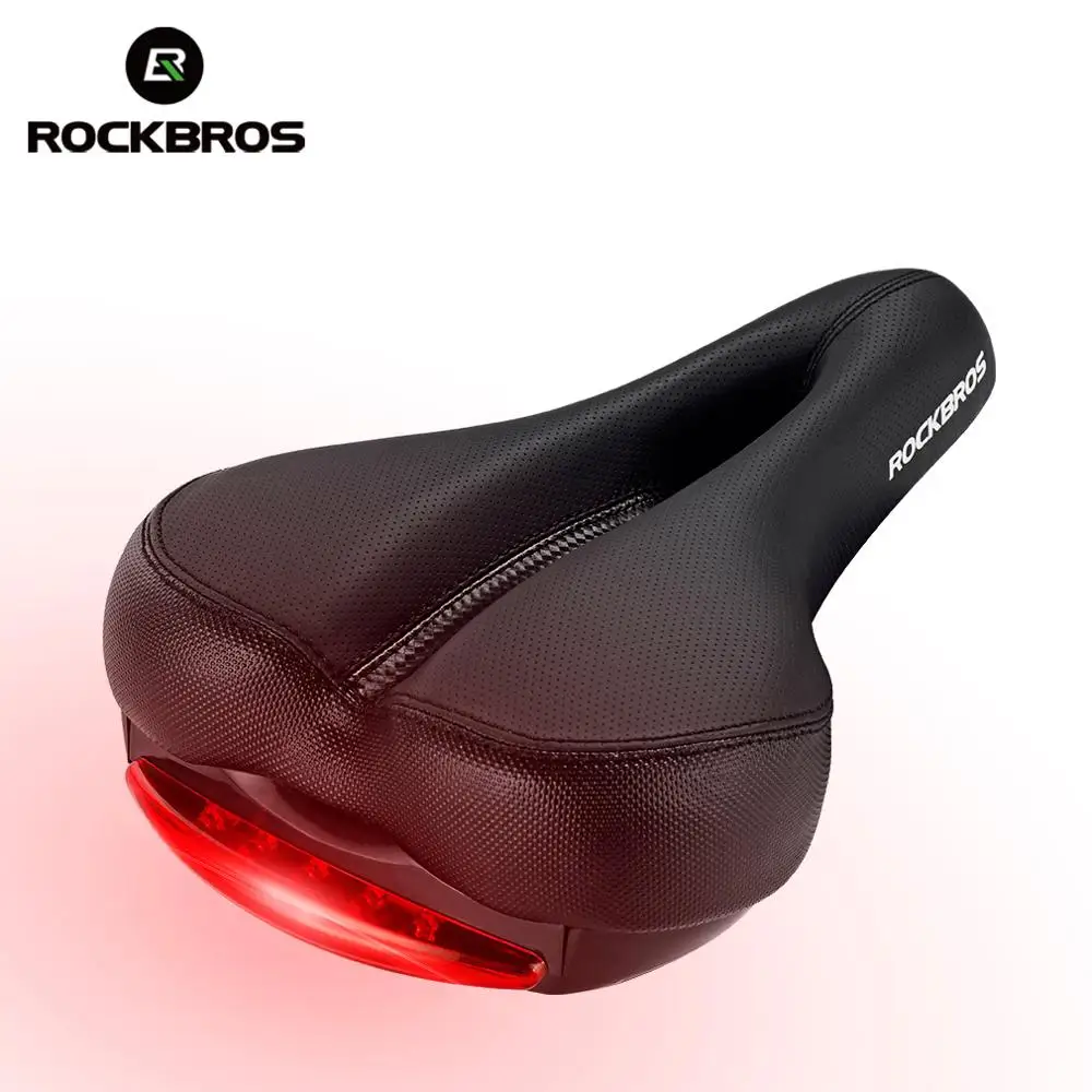 ROCKBROS Велосипедный Задний Фонарь Подушка Седло Для MTB Велосипеда Кожа Железнодорожные полые Передачи Мягкая Велосипедная Часть Велоспортное Седло Покрытие места 3 стили - Цвет: FU5700L