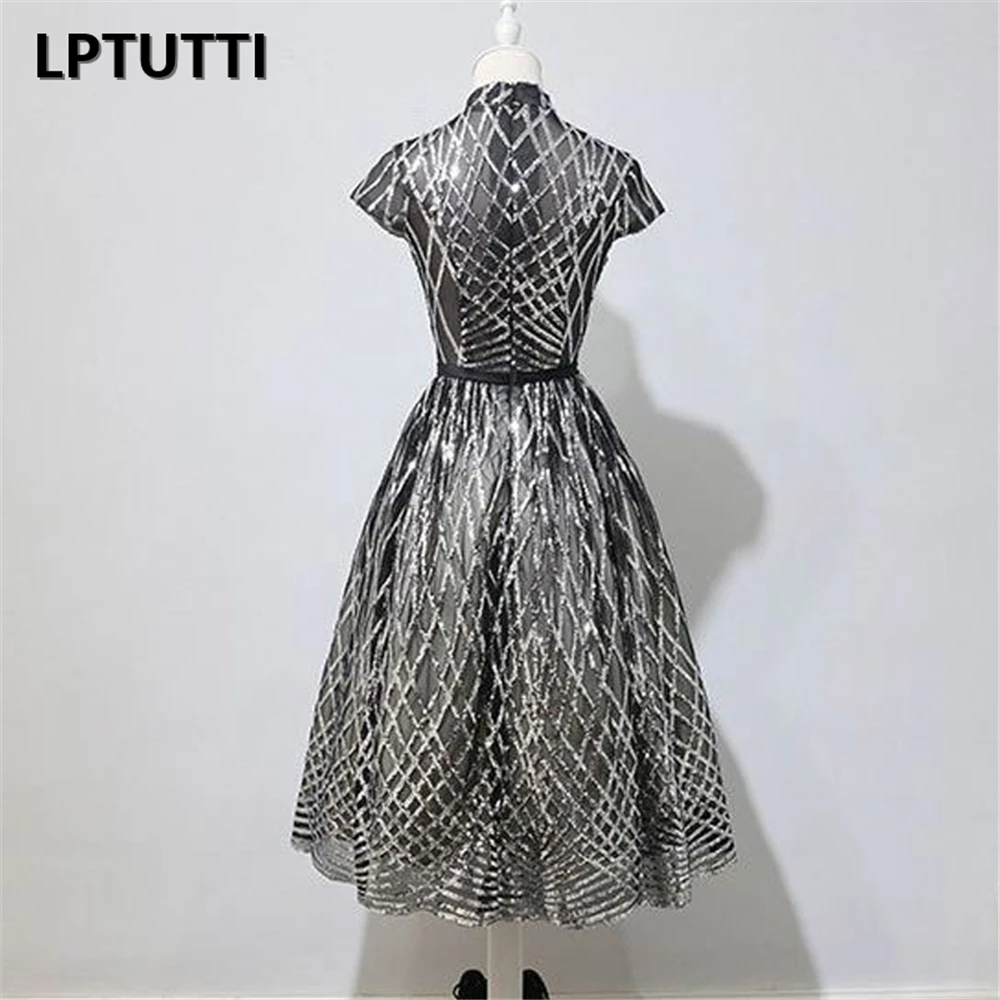 LPTUTTI, расшитые блестками Новые женские вечерние платья больших размеров, вечерние платья