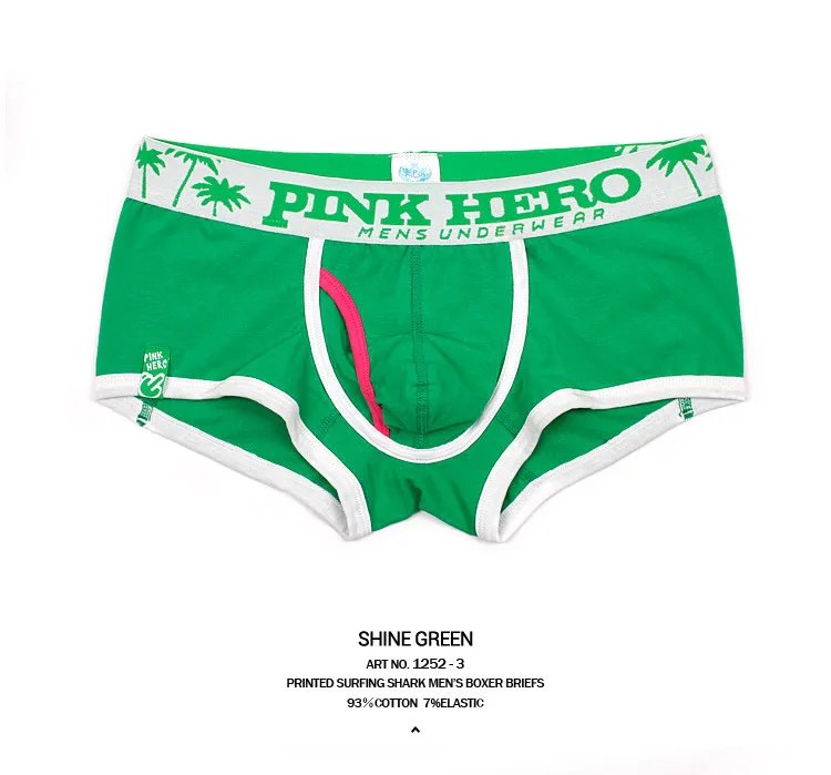 Pink Heroes удобные трусики пляжный отдых, принт с героями мультфильмов, u-образные мужские трусы боксеры, мужское нижнее белье, трусы-боксеры с изображением