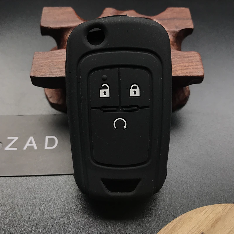 ZAD силиконовый для ключа автомобиля чехол для Шевроле-это эпос Lova Camaro Impala 3 кнопки Складной Дистанционный капюшон Защита оболочки рукава