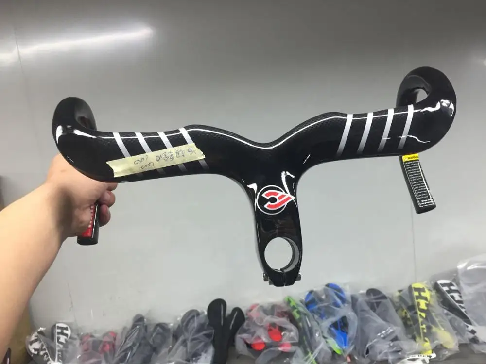 Ram 2 Cinelli Ram 2 Ram3 полностью углеродное волокно дорожный Интегрированный руль с углеродным стержнем многоцветный руль глянец - Цвет: Ram 2