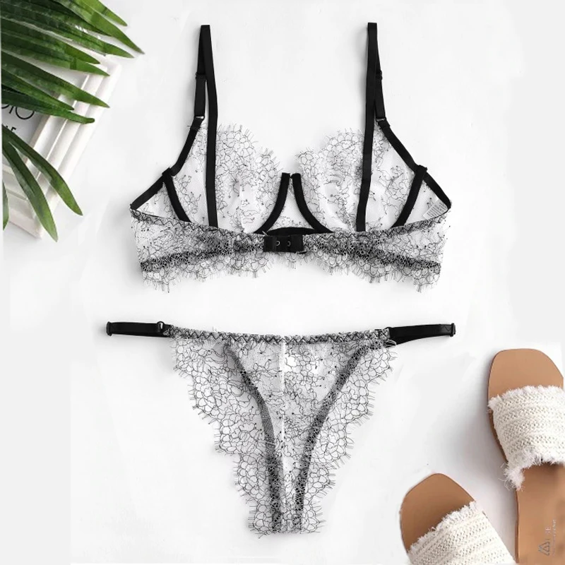 Нижнее белье Aduloty кружевное с цветами|Комплекты нижнего белья| |