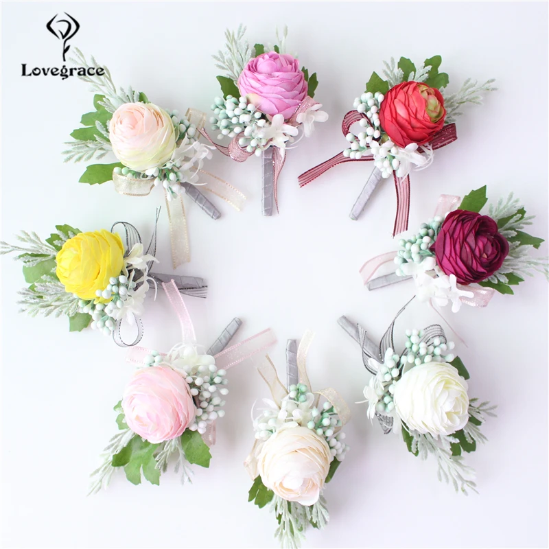 Брошь бутоньерка Роза Lovegrace из искусственного шелка свадебное украшение новый