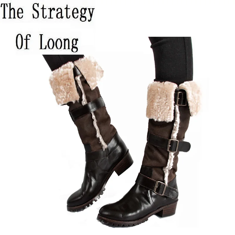 Женские теплые кожаные ботинки на меху с пряжкой женские полусапожки из лицевой