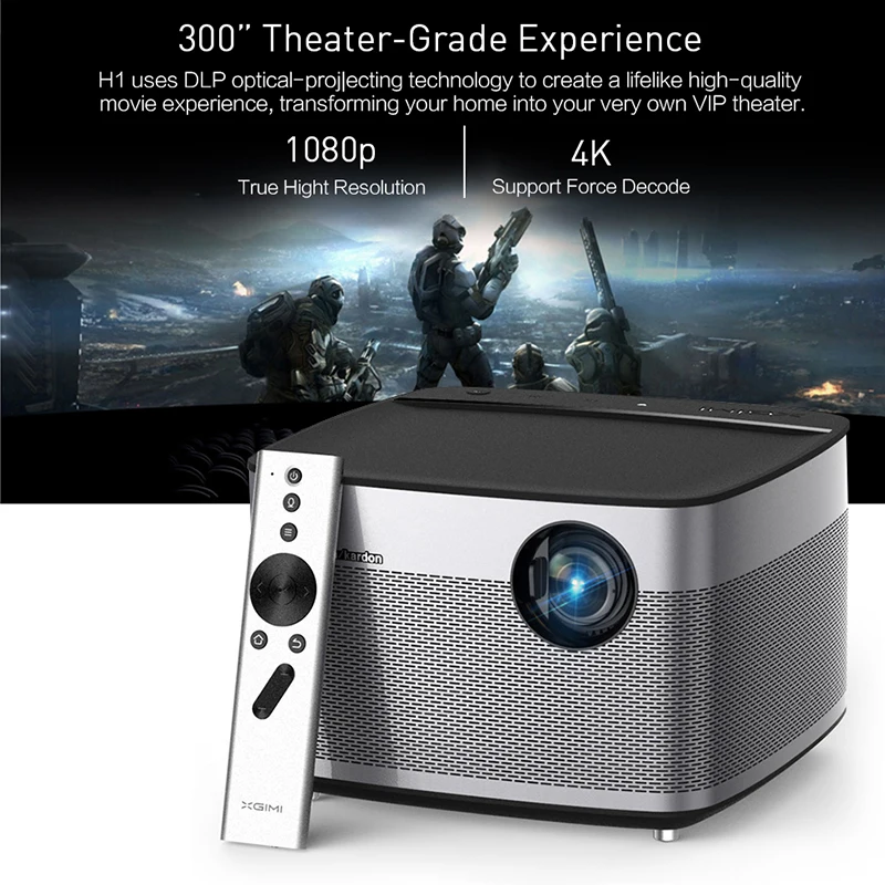 Original XGIMI H1 Projector 300 inch Full HD 4K 1080P HIFI Home Theater Android 5.1 Bluetooth WIFI DLP Beamer | Электроника