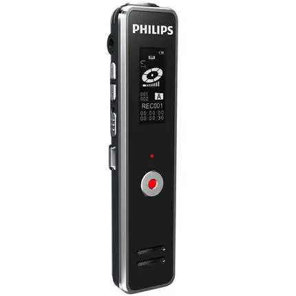 Черный 8 ГБ Цифровой диктофон Philips ручка два высококачественных встроенных микрофона Голосовая активация мгновенная запись VTR5100 - Цвет: Черный