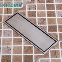 kemaidi luxury bathroom drains rectangle type 304 stainless steel bathroom linear shower floor drain srainer 300mm x 110mm