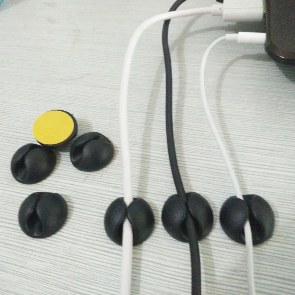 10 шт./лот Жесткий Пластиковый черный кабель Организатор Кабельный зажим