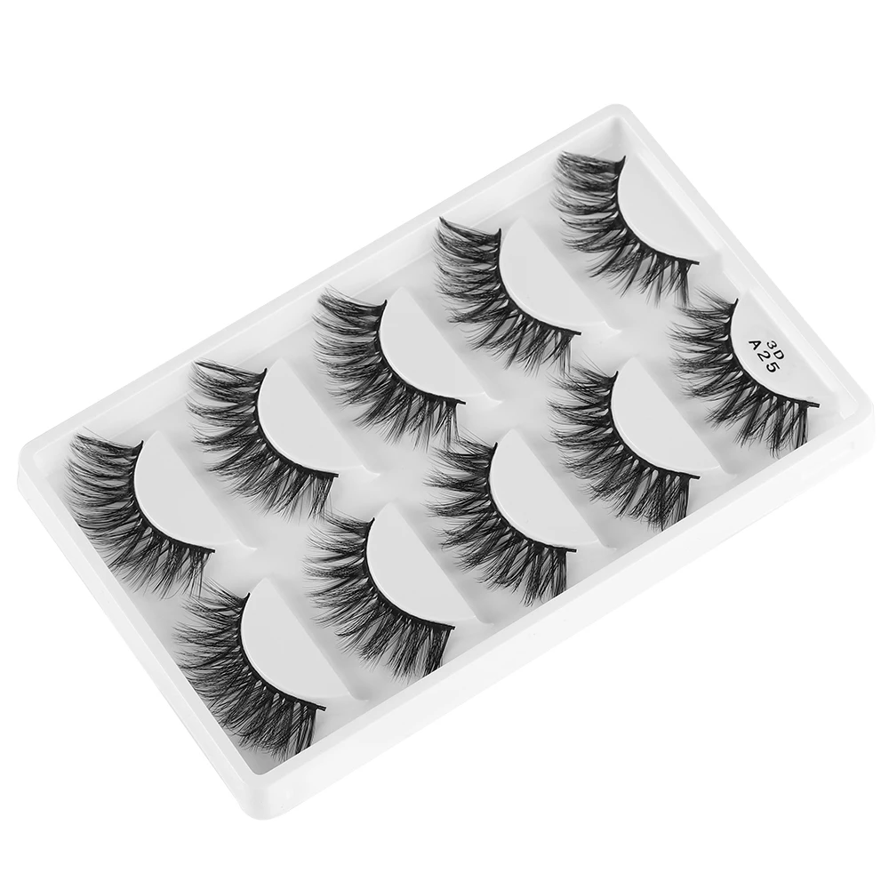 5 пар 3D норковые ресницы настоящие норковые накладные ресницы натуральные накладные ресницы Мягкая ресница ручной работы Инструменты для наращивания макияжа
