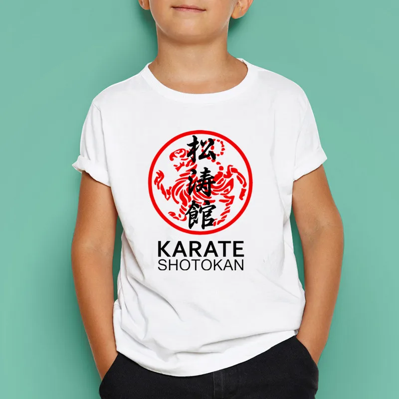 Kyokushin каратэ Kanji и символ печати футболка летние детские отличные повседневные