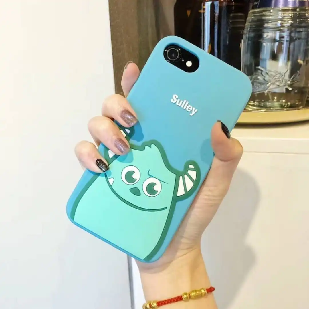 SAM S10 plus Cartoon Silicone Case 3D Cute Sullivan phone cover For Samsung S9 S8 / Note 8 /9 Mike Wazowski Soft case |