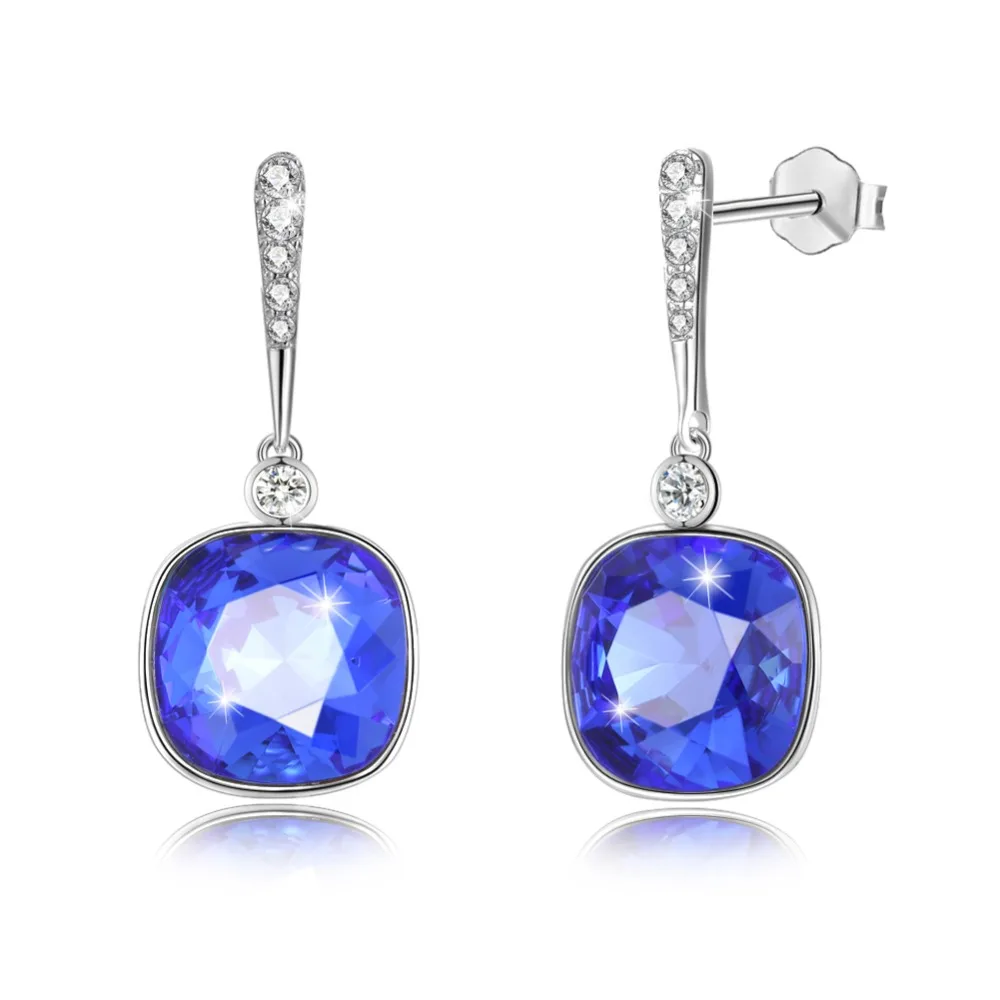 LEKANI кристаллы от Swarovski кошка жемчужные серьги 925 женские серьги ювелирные изделия Элегантный шик простой Brincos 11 цветов подарок