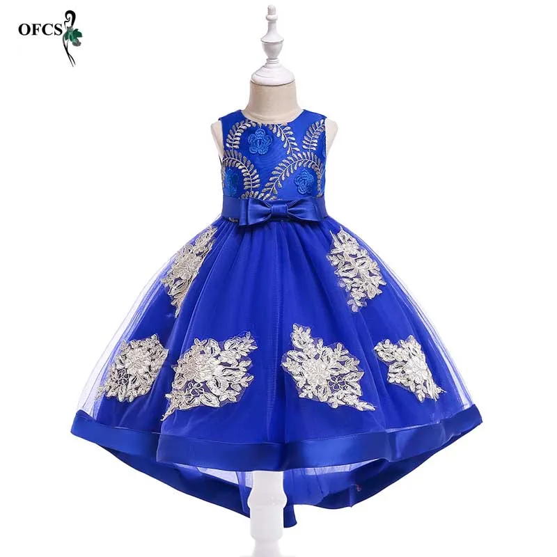 

Baby Girl embroidery Silk Princess Dress for Wedding party Kids Dresses for Toddler Girl Children Fashion Christmas Clothing 12T