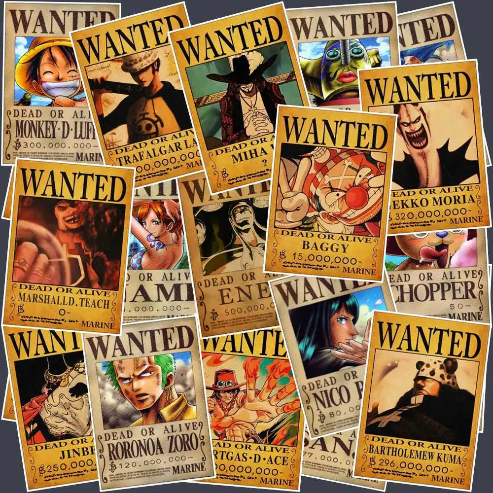 25 шт. аниме ONE PIECE Luffy Wanted наклейки для автомобиля ноутбука ПВХ Рюкзак для дома Наклейка коврик велосипед водонепроницаемый наклейка