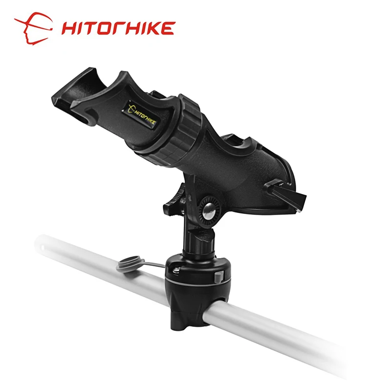 Kayak Rod Holder Side Rail Installation or Directly Installed on Kayak & Boat Fishing Pole Rod Holder Propene polymer Black