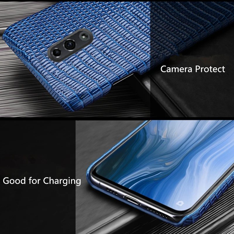 Чехол для OPPO Reno из натуральной кожи Oppo кожаный чехол ящерицы задняя крышка