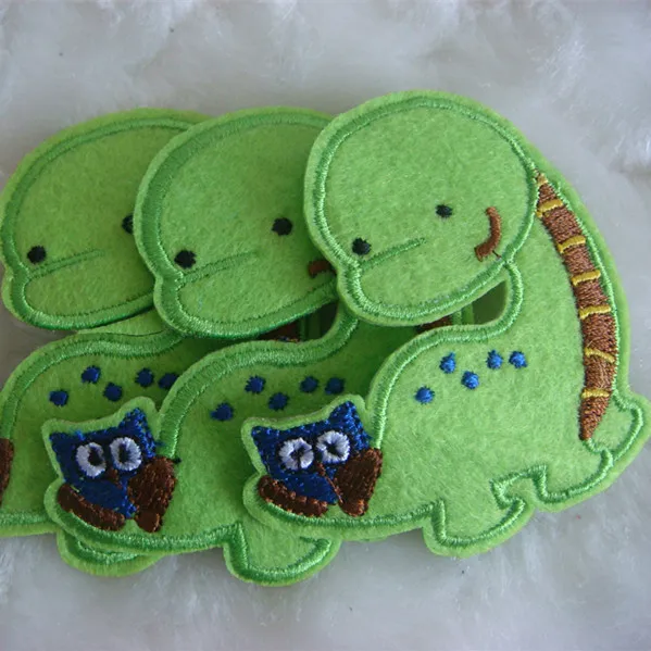 1 шт. ткань с вышивкой Зеленый Динозавр своими руками утюгом аппликация нашивка