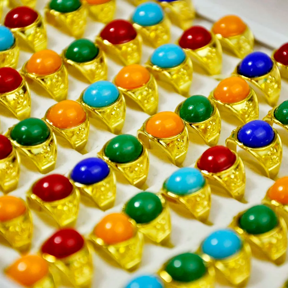 10 шт. разноцветные кольца с кристаллами золотого цвета для детей мальчиков и