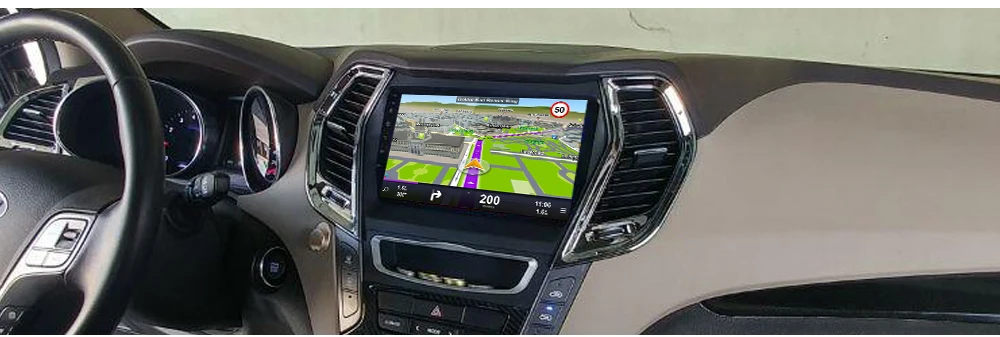 Sinosmart Android 8,1 2Din ips/QLED 2.5D экран автомобильный gps радио навигационный плеер для hyundai IX45 Santa FE 2012