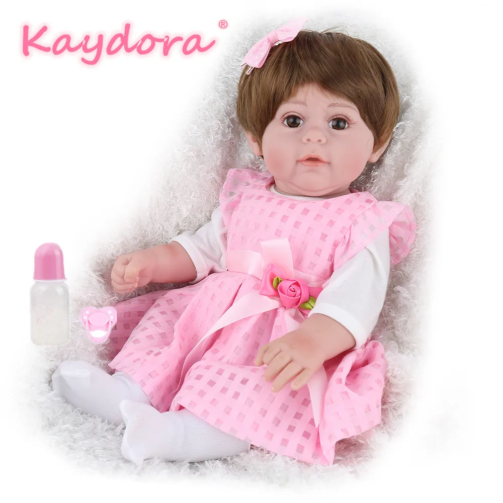 

Reborn Baby Doll Princess lol Full Vinyl 17 inch Lifelike Realistic Silicone Bebe Infant Lovely New Babe Boneca KAYDORA