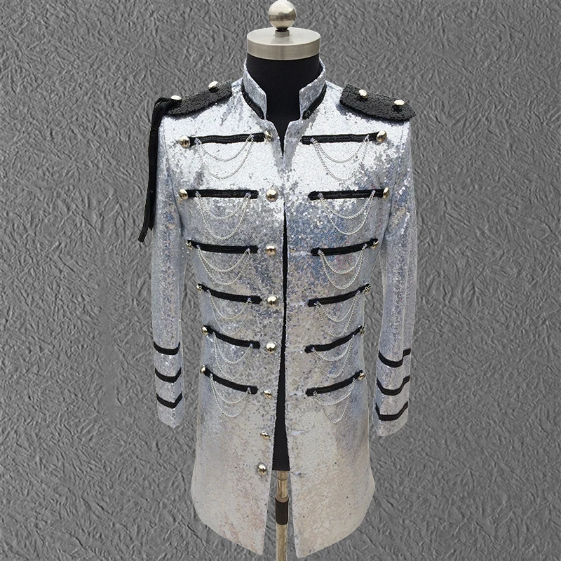 Черный пиджак с блестками модное свадебное платье для выпускного вечера певицы