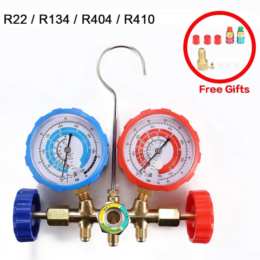 R22/R134/R404/R410 кондиционер манометр делитель тока метр комплект Кондиционер Холодильное