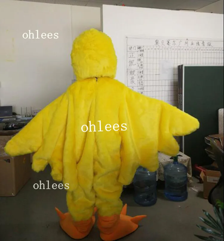 Ohlees Желтая Утка Птица талисман костюмы для взрослых распродажа Хэллоуин