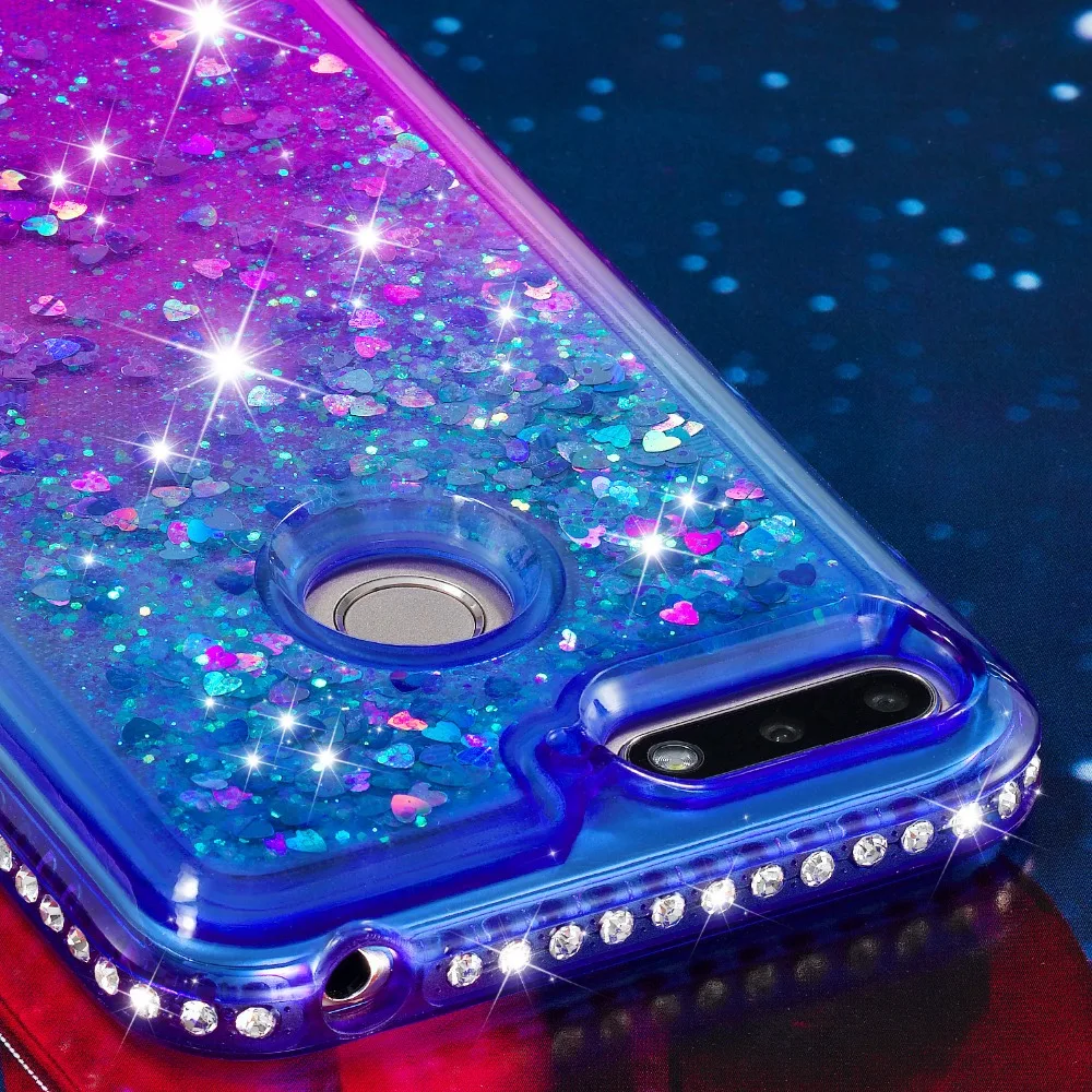 Алмазный блестящий чехол для huawei Y6 Prime жидкий зыбучий песок мягкий чехол для huawei Honor 7A Pro 7C Aum-L41 5,7 дюймов