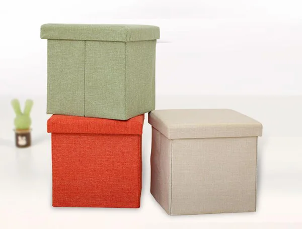 

D30XH30CM Modern Fabric Storage Box Footstool Footrest Kids Room Furniture Folding Home Ottoman