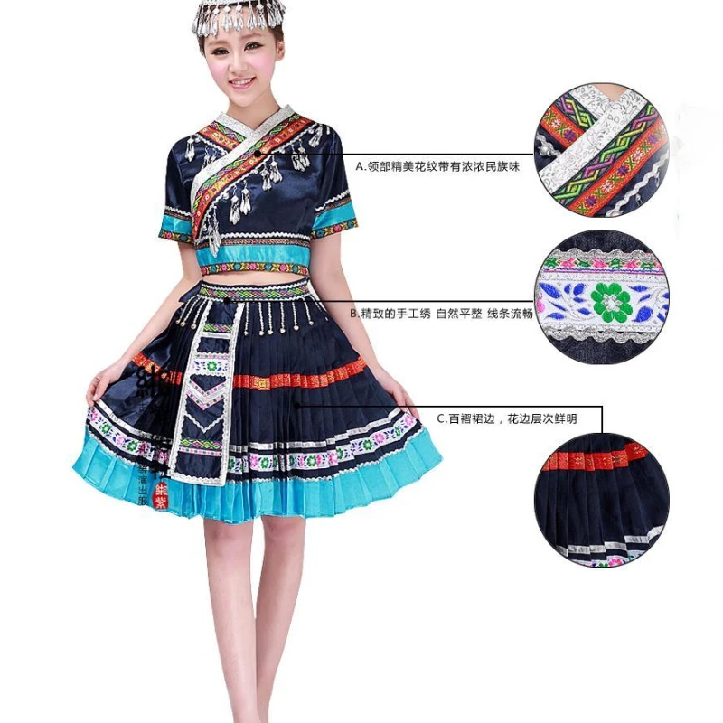 Hmong Китайская одежда дизайн женская народная танцевальная Классическая hmong на