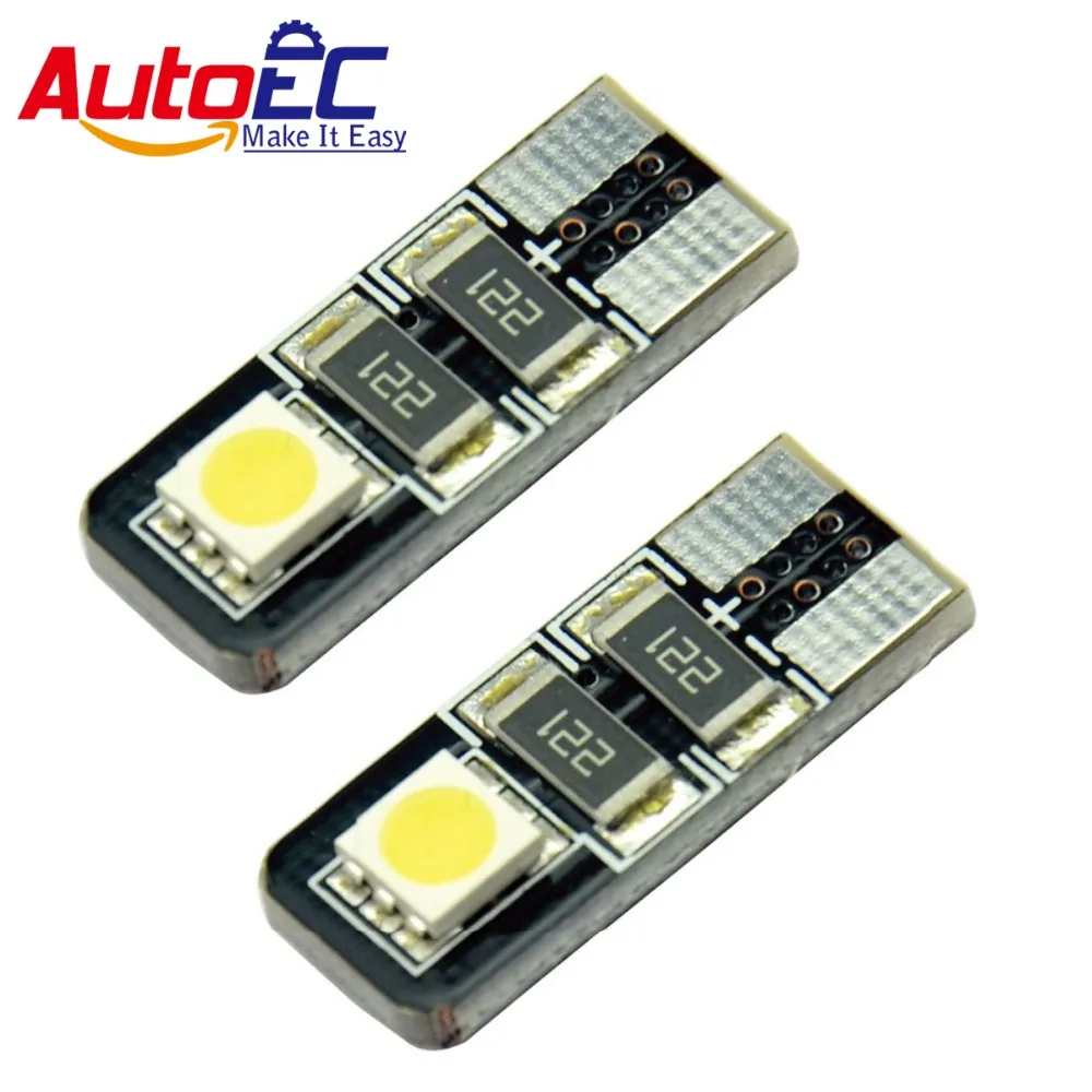 

AutoEC T10 2 smd 5050 led smd ERROR FREE 158 168 192 193 194 2825 921 W5WB W5W 2821 1250 1251 1252 White Blue 200pcs/lot #LB20
