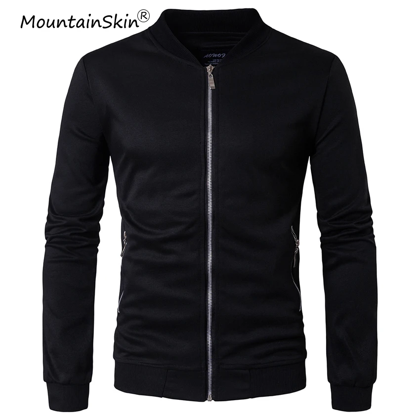 Мужская хлопковая толстовка Mountainskin черная Повседневная облегающая с капюшоном